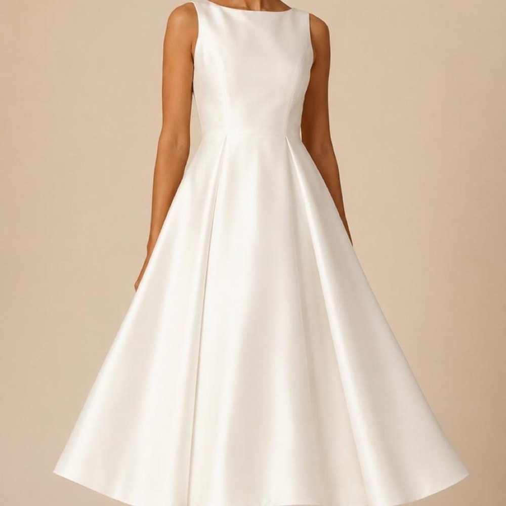 Elegant ivory sleeveless fit & flare dress by Adrianna Papell